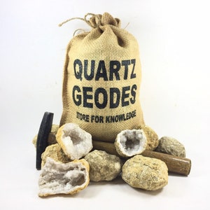 20 Break Your Own Geodes 5 lbs - Whole Moroccan Crystal Quartz 2" w/ Gift Bag