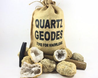 20 Break Your Own Geodes 5 lbs - Whole Moroccan Crystal Quartz 2" w/ Gift Bag