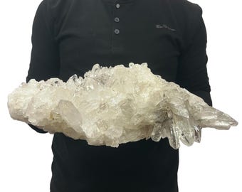 Huge Natural Quartz Cluster - Beautiful Clear Point Crystals 18” 26.6 Lbs
