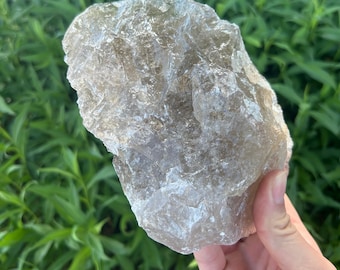 Natural Large Smokey Quartz Chunk - Raw Rough Beautiful Crystals 6.5" 2.35 Lbs.