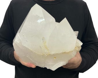 Large Natural Quartz Cluster - Beautiful Clear Point Crystals 10” 13.60 Lbs