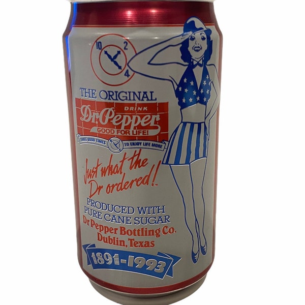 Uncirculated 1993 Dublin Dr Pepper Collectible Soda Can | Texas The Original NOS