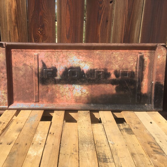 Old Antique Ford Pickup Truck Tailgate Vintage Automotive Decor Bench Sign