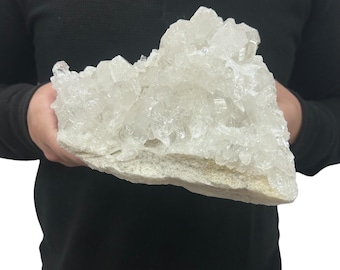 Large Natural Quartz Cluster - Beautiful Clear Point Crystals 9” 9.05 Lbs