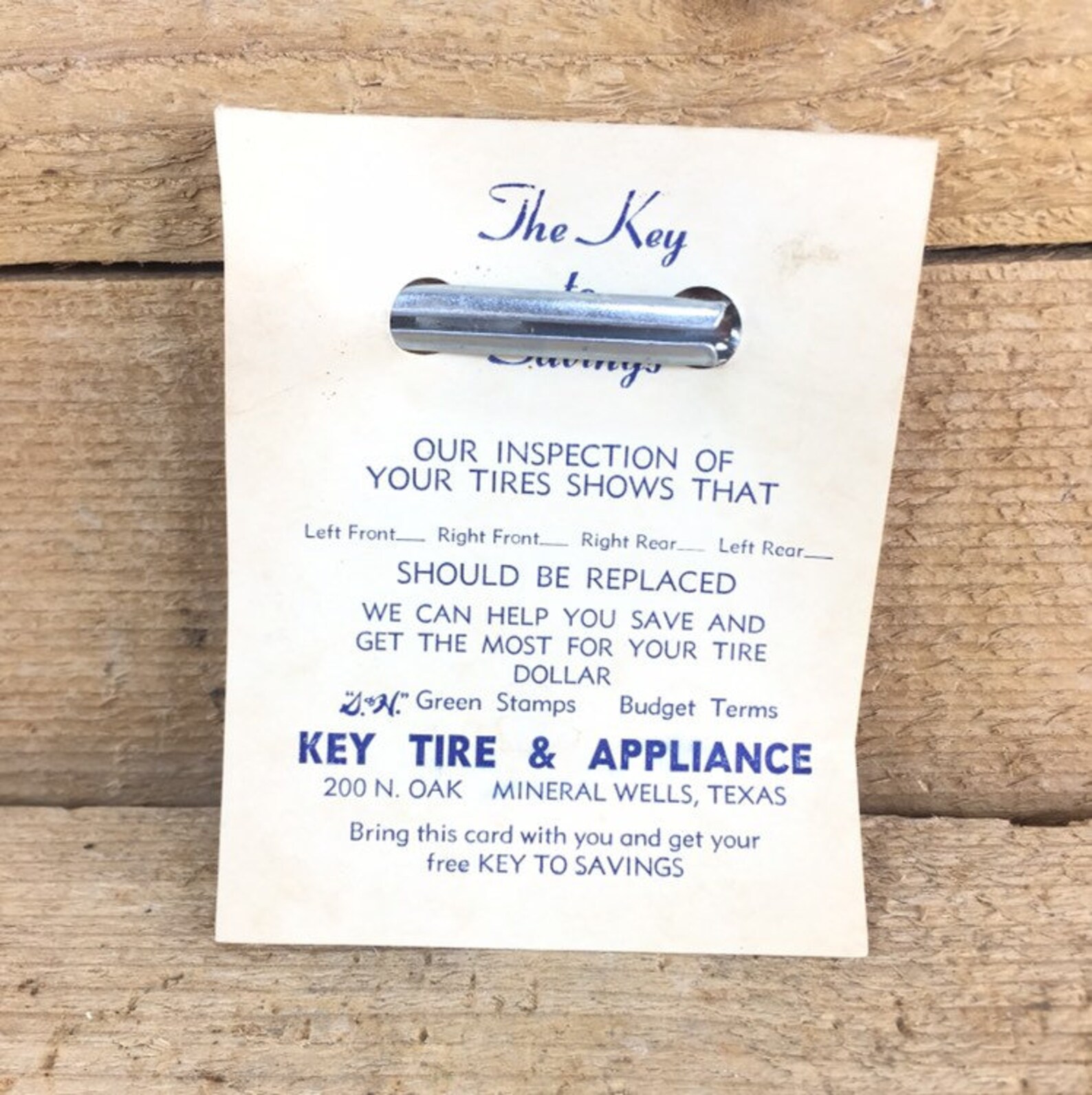 Vintage Key Tire & Appliance Mineral Wells TX Etsy