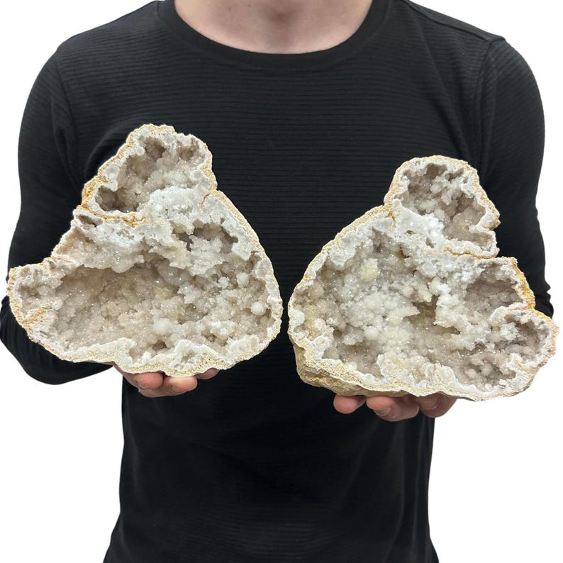 Saw Cut Geode Half Pairs | Moroccan Druzy 6.5