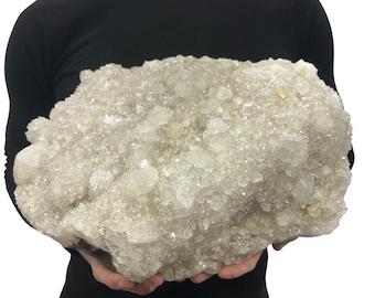 Gros spécimen de quartz zéolite en grappe - Magnifiques cristaux 16" 30,83 livres.