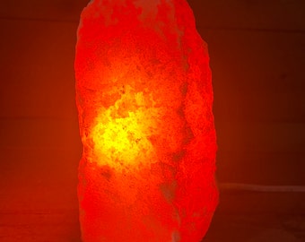 Natural Rough Orange Calcite Mineral 6.5” Lamp w/ Cord & Bulb - Home | Office Decor