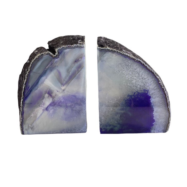 Cut Polished Purple Agate Bookends