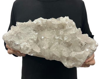 Large Natural Quartz Cluster - Beautiful Clear Point Crystals 12.5” 14 Lbs