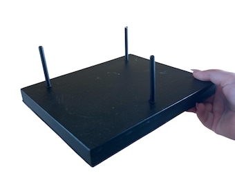 Extra Large 8.75" Three Prong Wooden Geode Display Stand | Quartz Clusters Rocks and Minerals