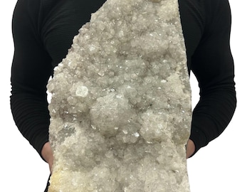 Gros spécimen de quartz zéolite en grappe - Magnifiques cristaux 17,5" 25,73 livres.