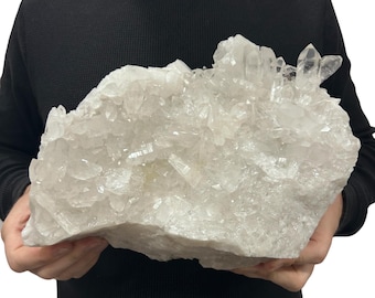 Large Natural Quartz Cluster - Beautiful Clear Point Crystals 12” 12.80 Lbs
