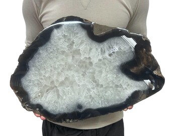 Huge Agate Slab | Slice - Natural Color 21.5" 24.85 lbs | Home Office Décor