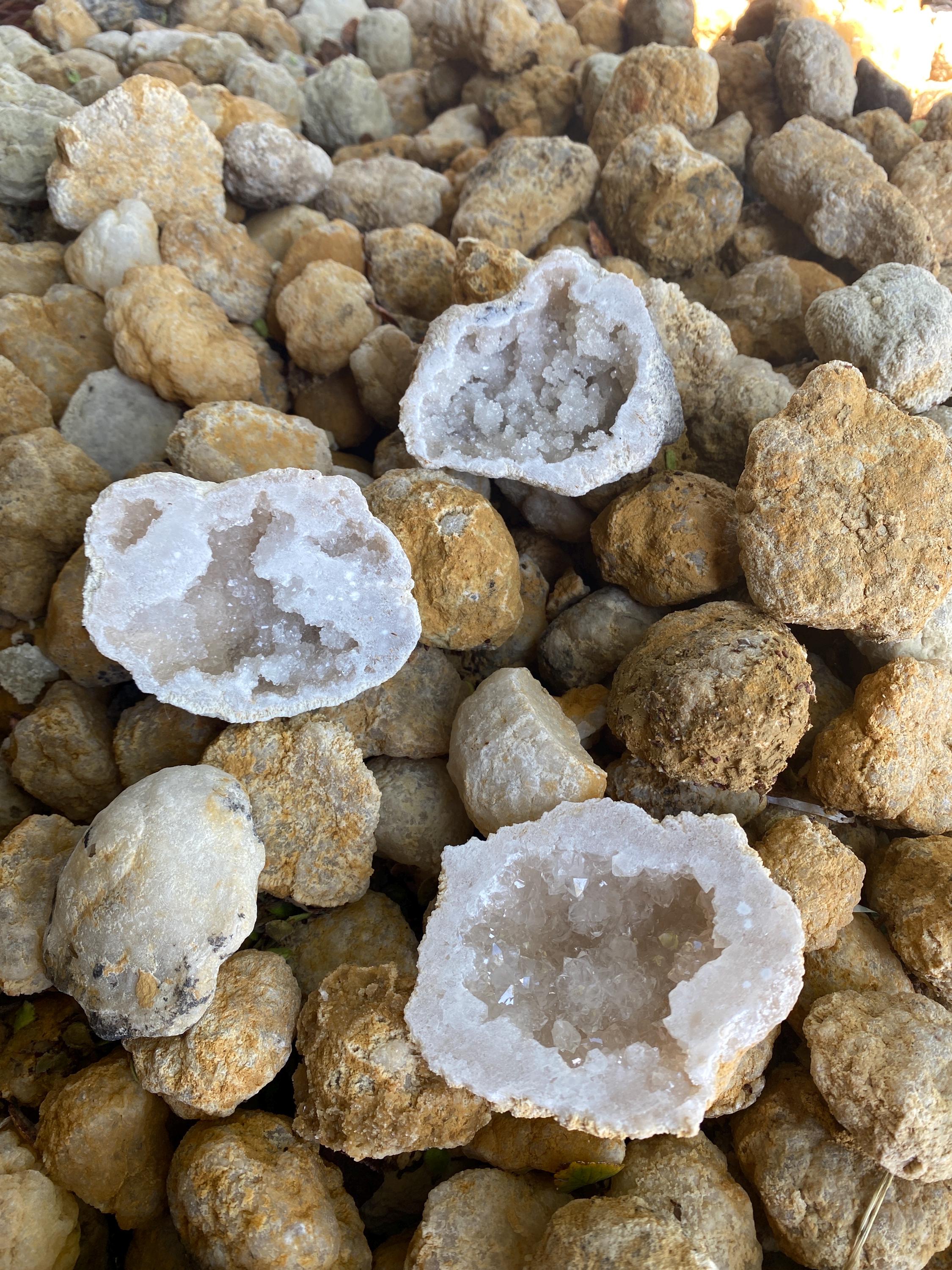 Bulk Pack - 25 Break Open Whole Moroccan Geodes - Crystal Centers