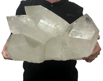 Huge Natural Quartz Cluster - Beautiful Clear Point Crystals 19” 76.3 Lbs