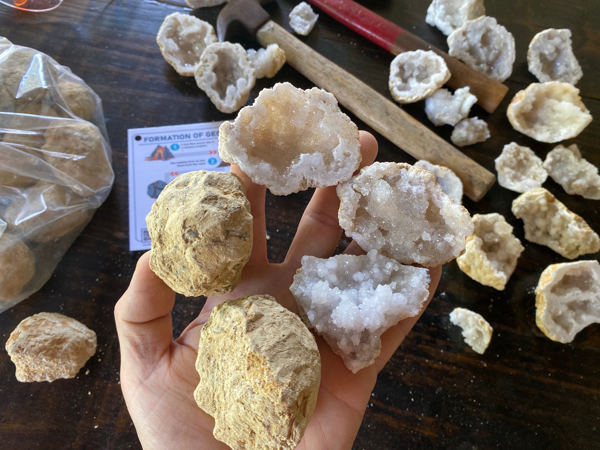 I got a geode opened at our local Texas gem and mineral show. The