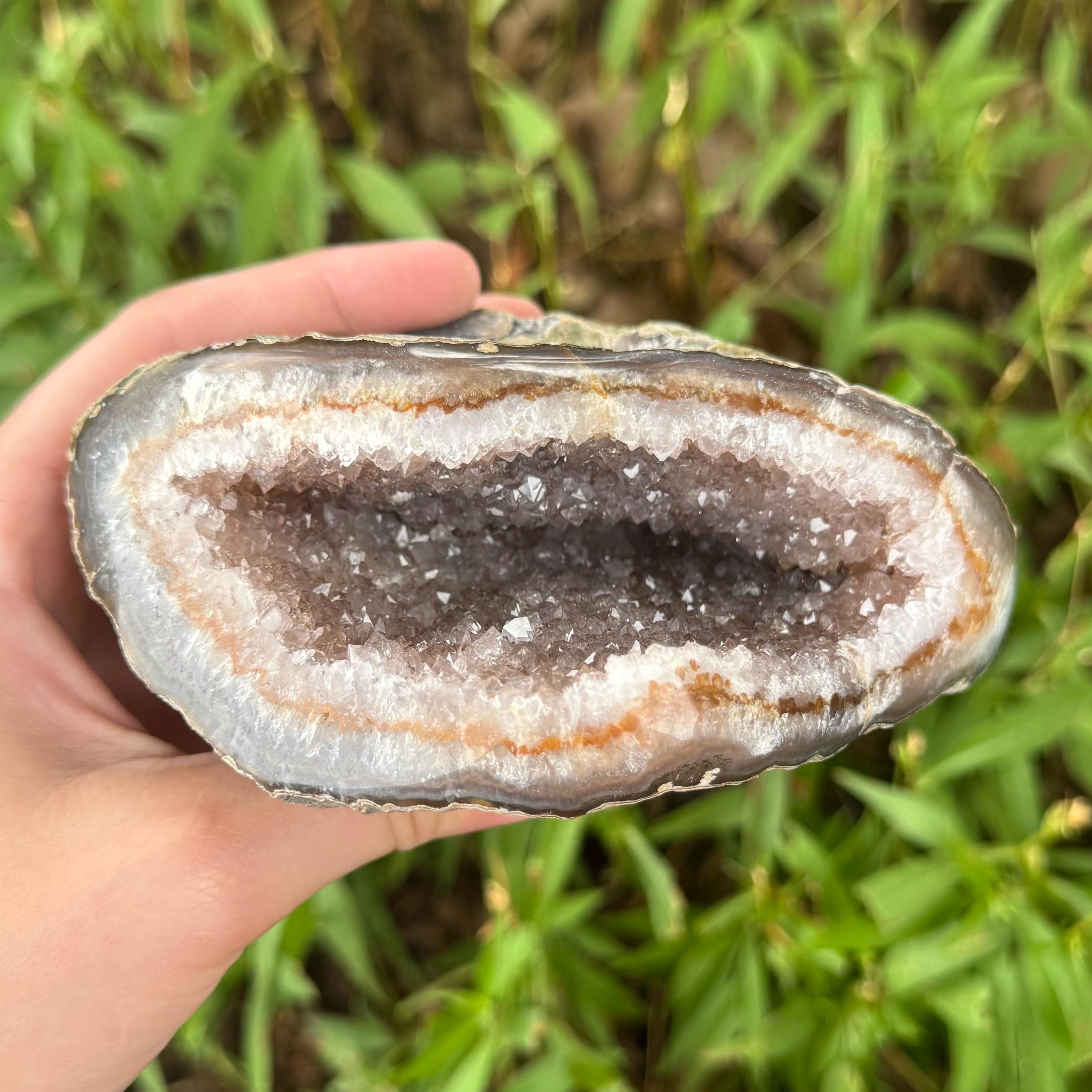 Uruguayan Polished Amethyst Geode 5” 1 lb 10 oz | Extra Quality | Beautiful Crystals Home or Office Décor