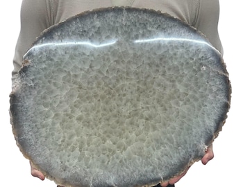 Huge Agate Slab | Slice - Natural Color 21.25" 32.45 lbs | Home Office Décor