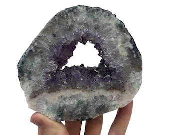 Medium Natural Purple Amethyst Circle Ring Druzy Slab | Slice - 5” 1.75 lbs | Polished on Both Sides