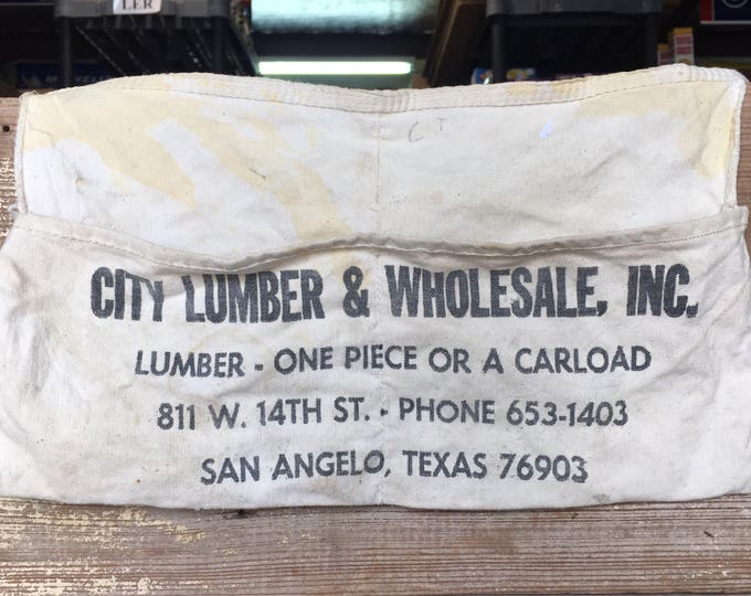 San Angelo TX Vintage City Lumber & Wholesale Inc Work Belt Fabric Tool
