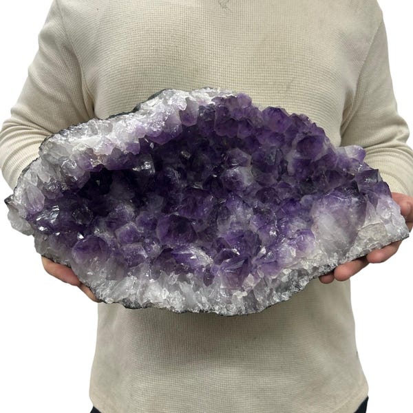Huge Natural Dark Purple Amethyst Druzy 16.75" 22.55 lbs | Beautiful Crystals Home or Office Décor | Geology Gift