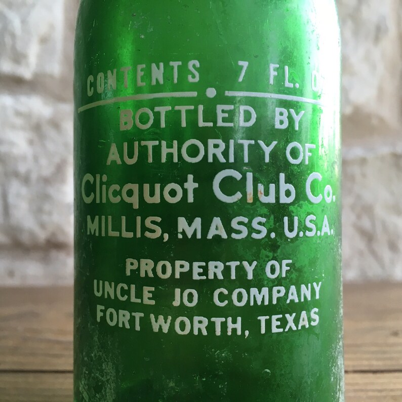 Fort Worth Texas TX ACL Uncle Jo Clicquot Club Soda Bottle ...
