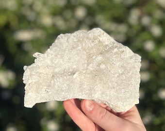 Large Natural Quartz Cluster - Beautiful Clear Point Crystals 6” 1.13 Lbs