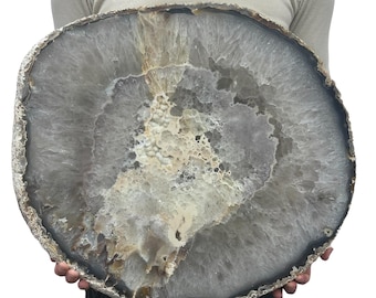 Huge Agate Slab | Slice - Natural Color 22" 36.05 lbs | Home Office Décor