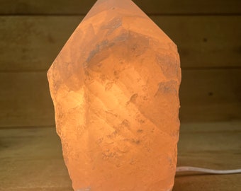 Top Polished Rose Quartz 6” Lamp w/ Cord & Bulb