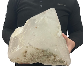 Huge Natural Quartz Cluster - Beautiful Clear Point Crystals 13” 28.75 Lbs