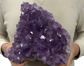 Large Natural Dark Purple Amethyst Druzy 10” 9 lbs | Beautiful Crystals Home or Office Décor | Geology Gift