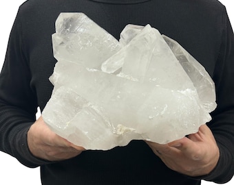 Large Natural Quartz Cluster - Beautiful Clear Point Crystals 10” 11.20 Lbs