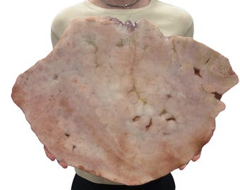 Huge Pink Amethyst Slab | Slice - Thick Natural Color 23.5" 29.3 lbs | Home Office Décor