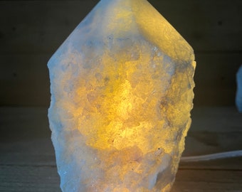 Top Polished Blue Calcite 6” Lamp w/ Cord & Bulb