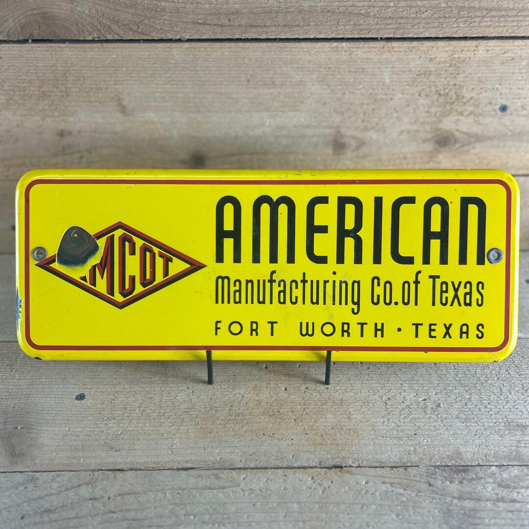 Vintage Original Porcelain Metal American Manufacturing Co. Sign