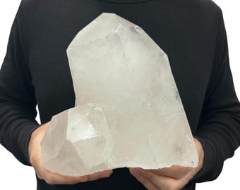 Large Natural Quartz Cluster - Beautiful Clear Point Crystals 9.5” 13 Lbs