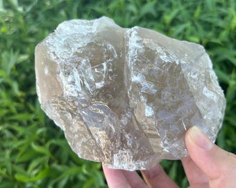 Natural Large Smokey Quartz Chunk - Raw Rough Beautiful Crystals 6.5" 3.35 Lbs.