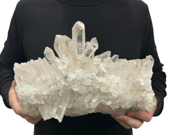 Large Natural Quartz Cluster - Beautiful Clear Point Crystals 11.5” 17.70 Lbs