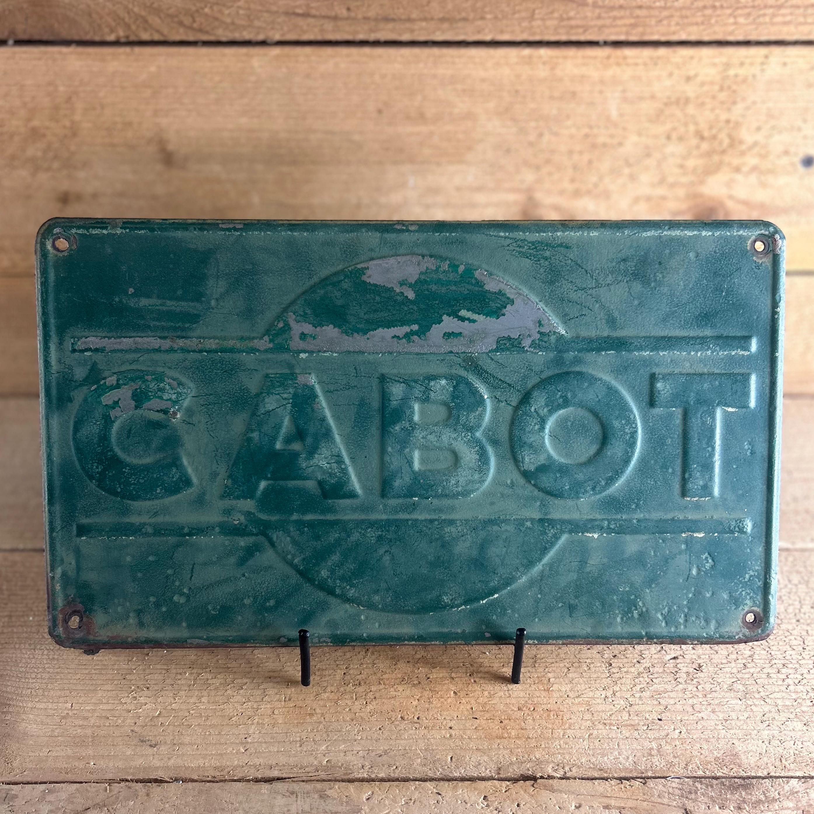 Vintage Original Steel Metal Embossed Cabot Sign 13.75” Gas Oil ...