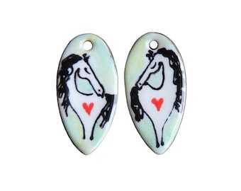 HORSE LOVE ceramic dangles