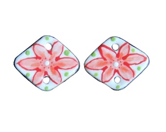 SPRING IS COMING.. a pair of ceramic earring connectors