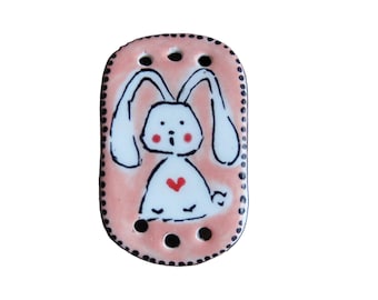 Bunny with a Heart... Ceramic Bracelet Bar