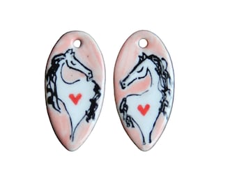 HORSE LOVE ceramic dangles