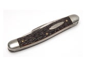 Vintage pocket knife ULSTER USA with Wood grain simulated Celluloid body with Stainless steel 3 blade knife 1950s 20
