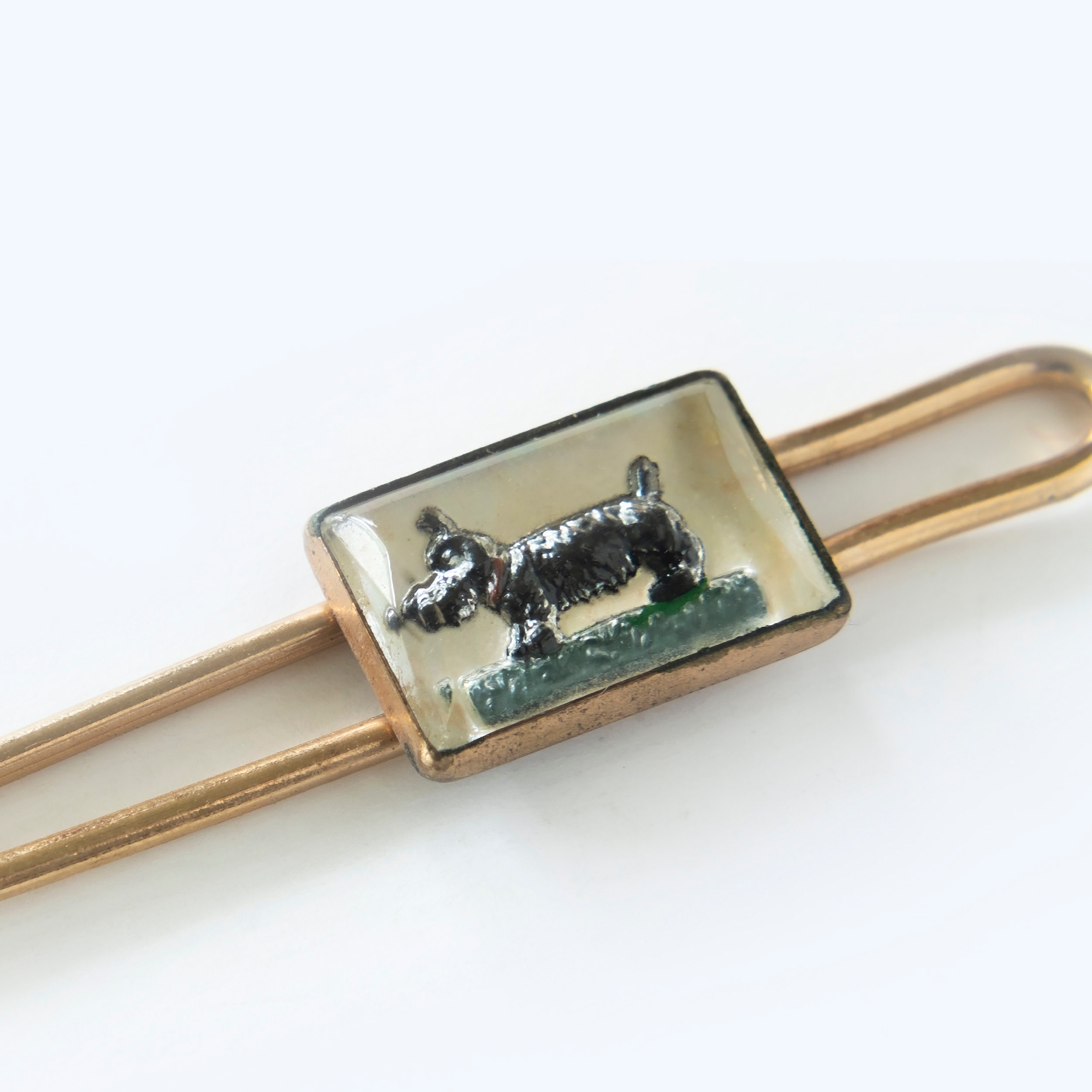 Barre De Cravate Vintage Avec Pendentif Chien Scotty - Clip Rétro - Style Rétro