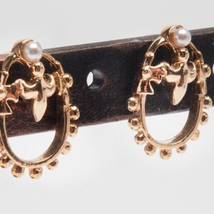 Vintage earrings costume jewelry goldtone and faux pearl post earrings
