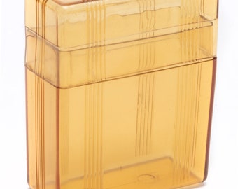 Vintage Cigarette Case reg size plastic Cigarette Case yellow butterscotch  plastic case
