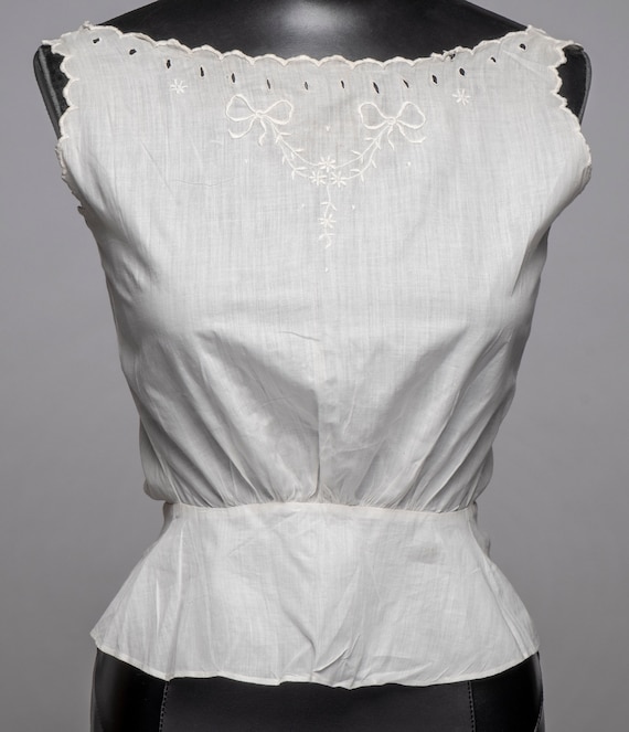 Antique Edwardian corset cover camisole white cott