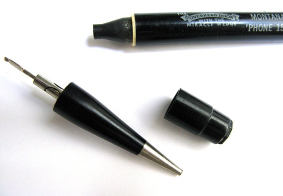 Vintage Mechanical Pencil Black Bakelite With Overhead Door Etsy